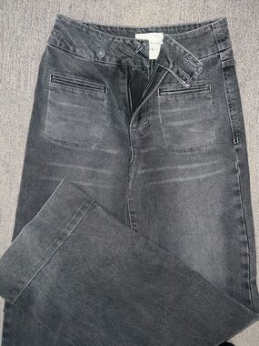 Women’s Straight wide leg Jeans in Washed Charcoal